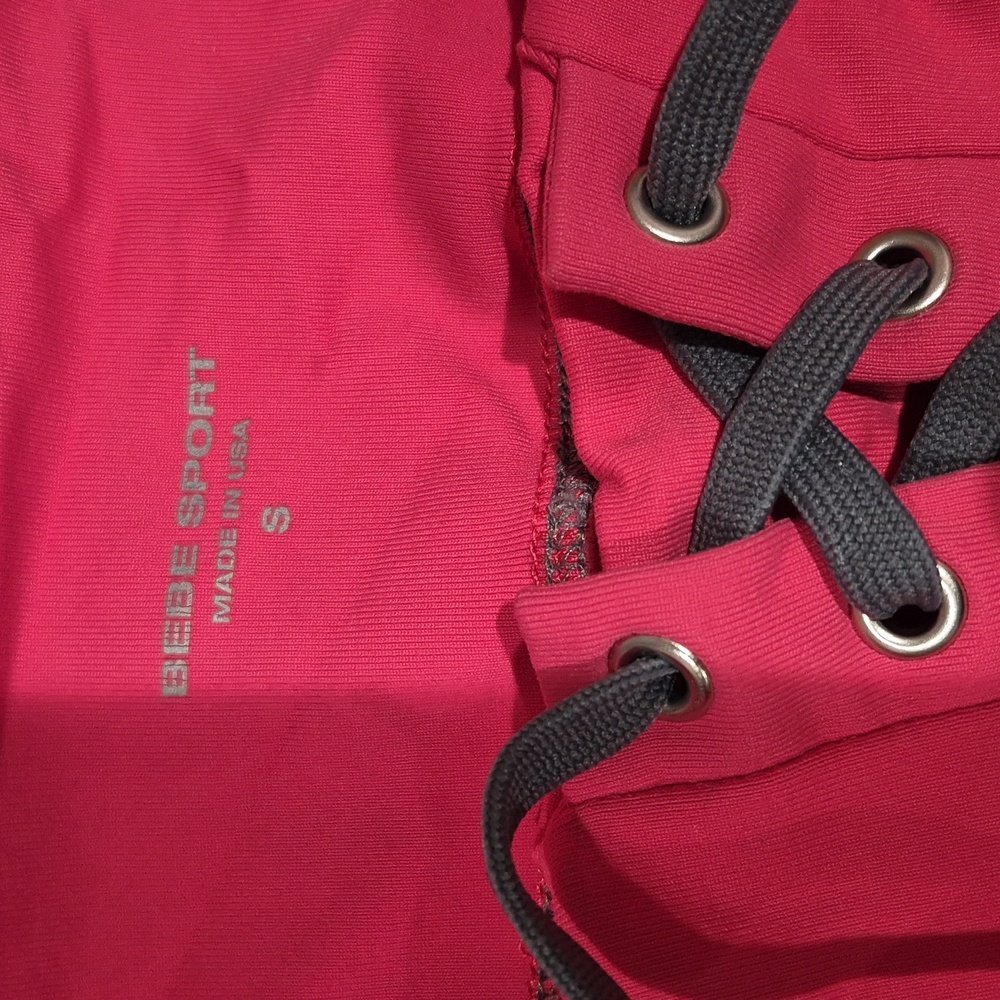 Bebe Sport Logo Grafite/Rouge Lace-up Pants - Size XS/S ( 31" inseam) - Picture 5 of 5